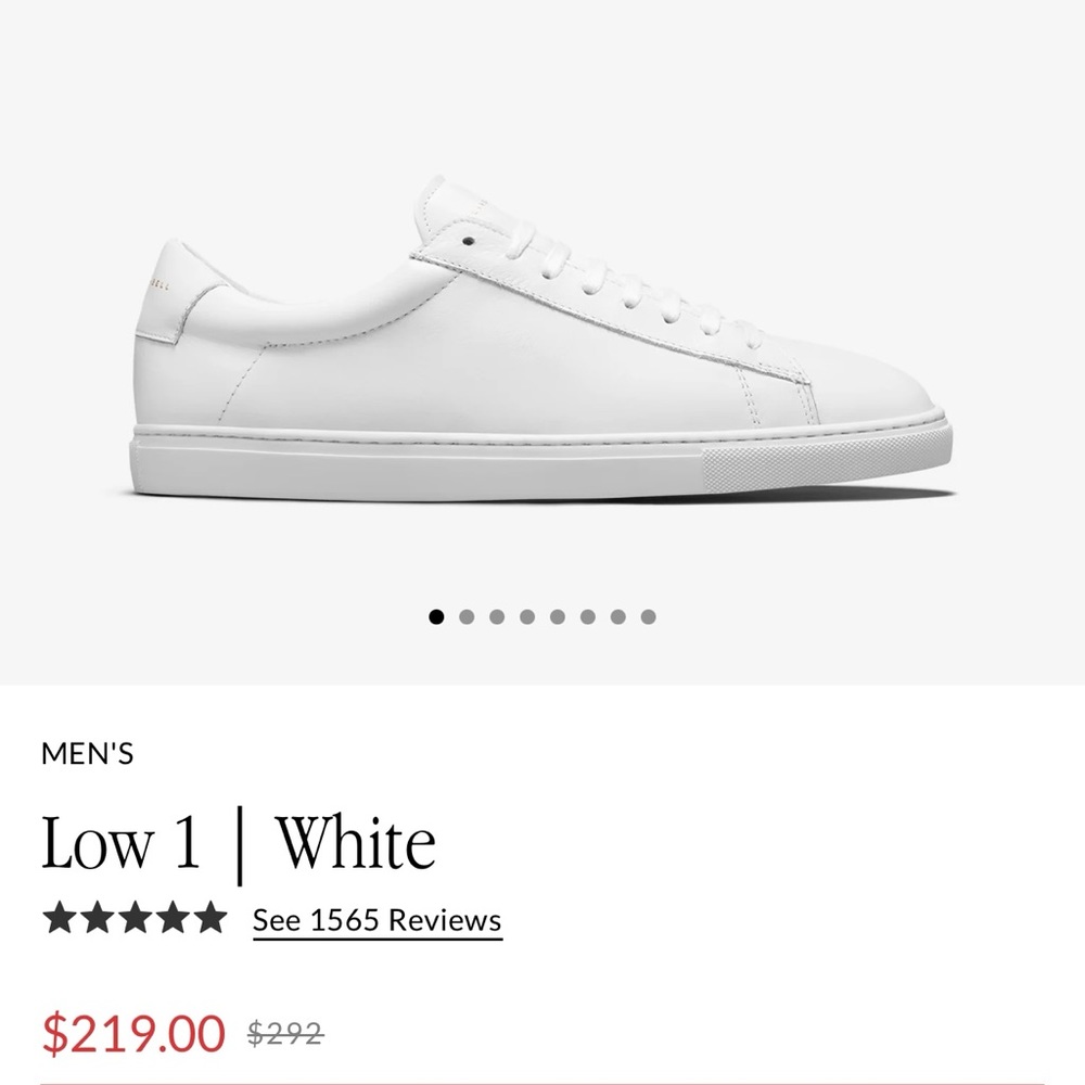 Oliver Cabell Low 1 White Leather Sneakers
